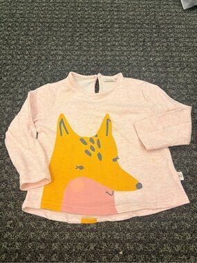 Zara BabyGirl Pink Fox Graphic Sweatshirt Size 2-3 Years (98 cm)